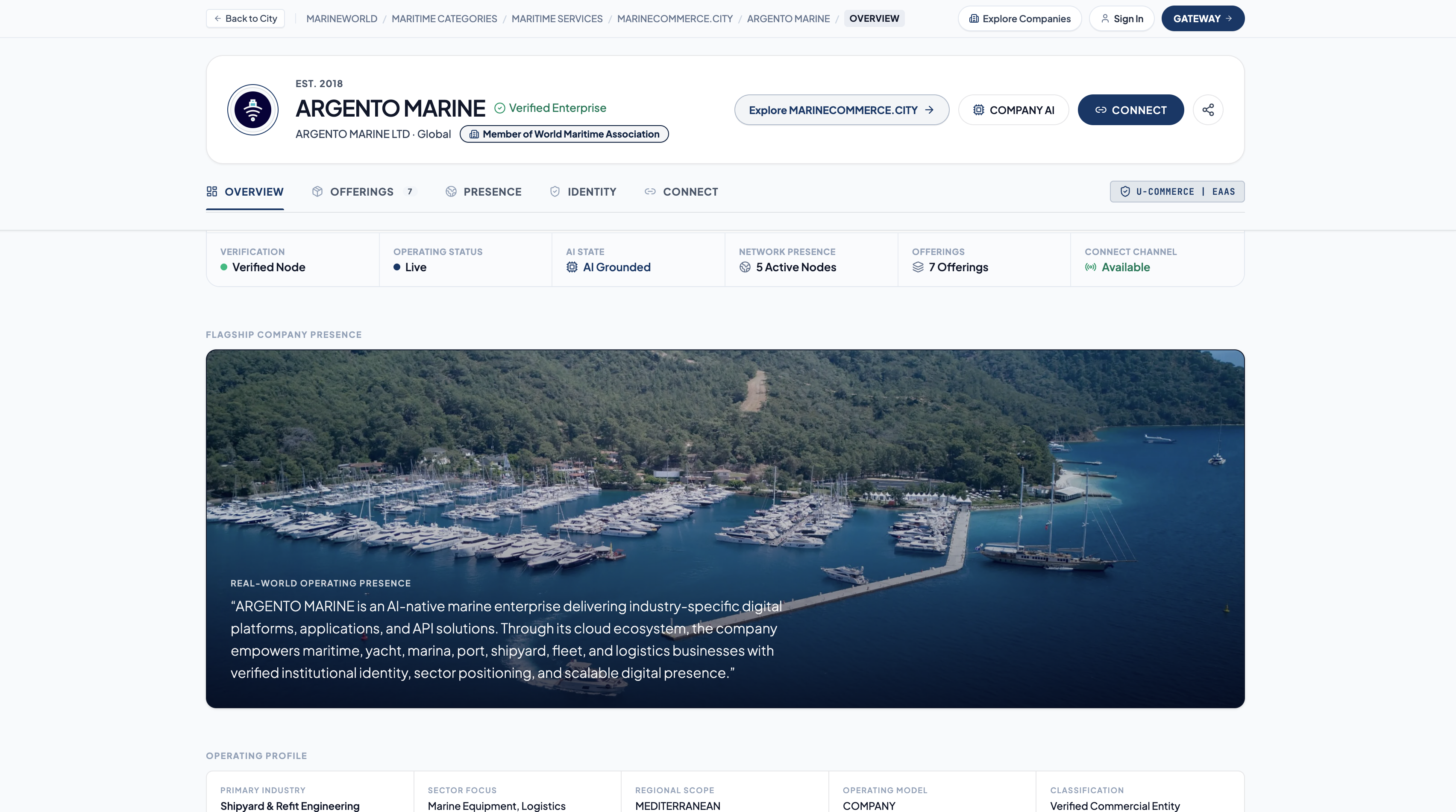Argento Marine public company presence on MarineWorld